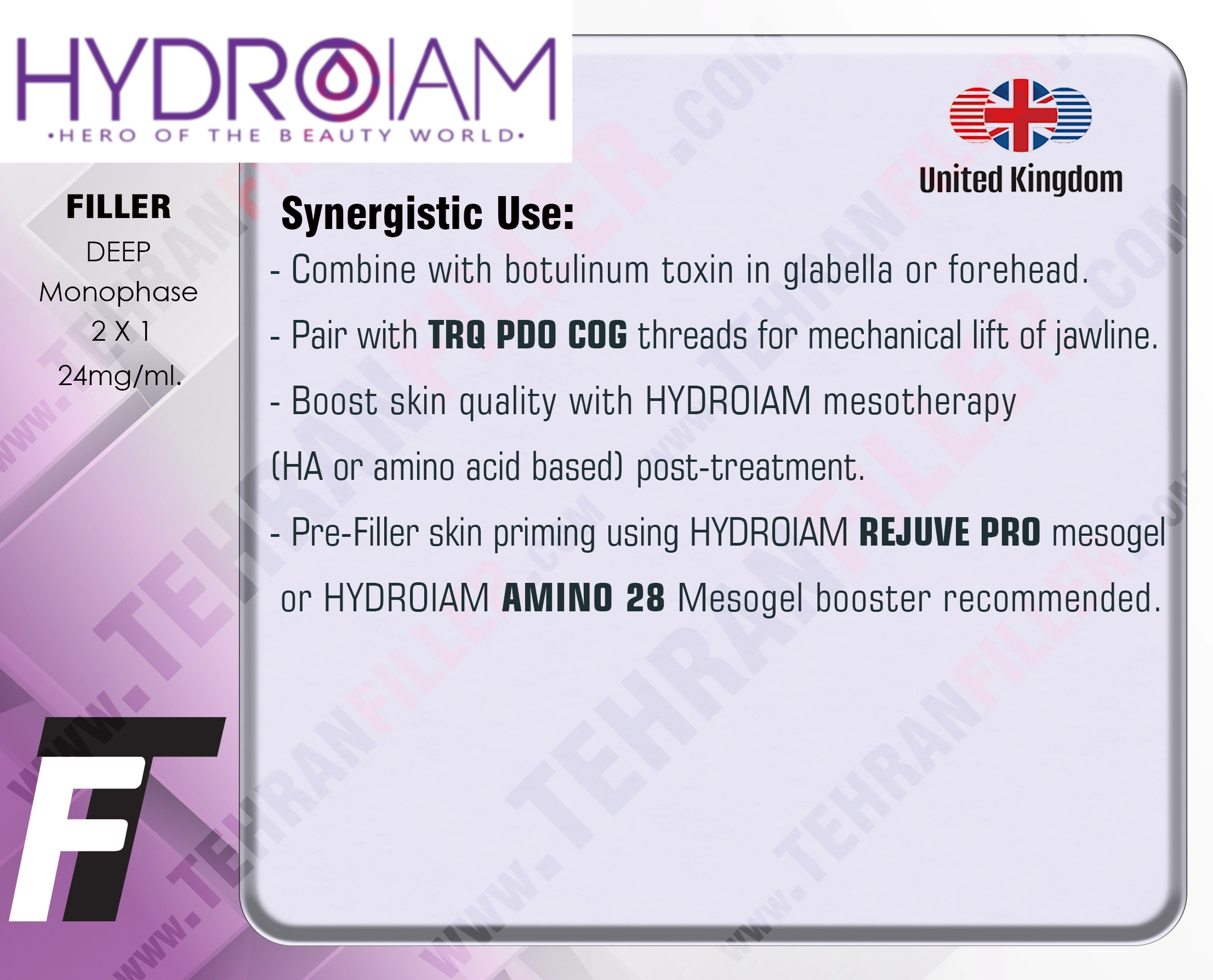 فیلر HYDROIAM FILLER DEEP 2ml دو سرنگ یک میل 10عدد+ 1 عدد هدیه#514 - Image 2