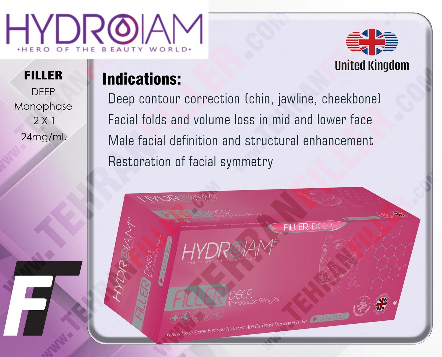 فیلر HYDROIAM FILLER DEEP 2ml دو سرنگ یک میل 10عدد+ 1 عدد هدیه#514 - Image 3